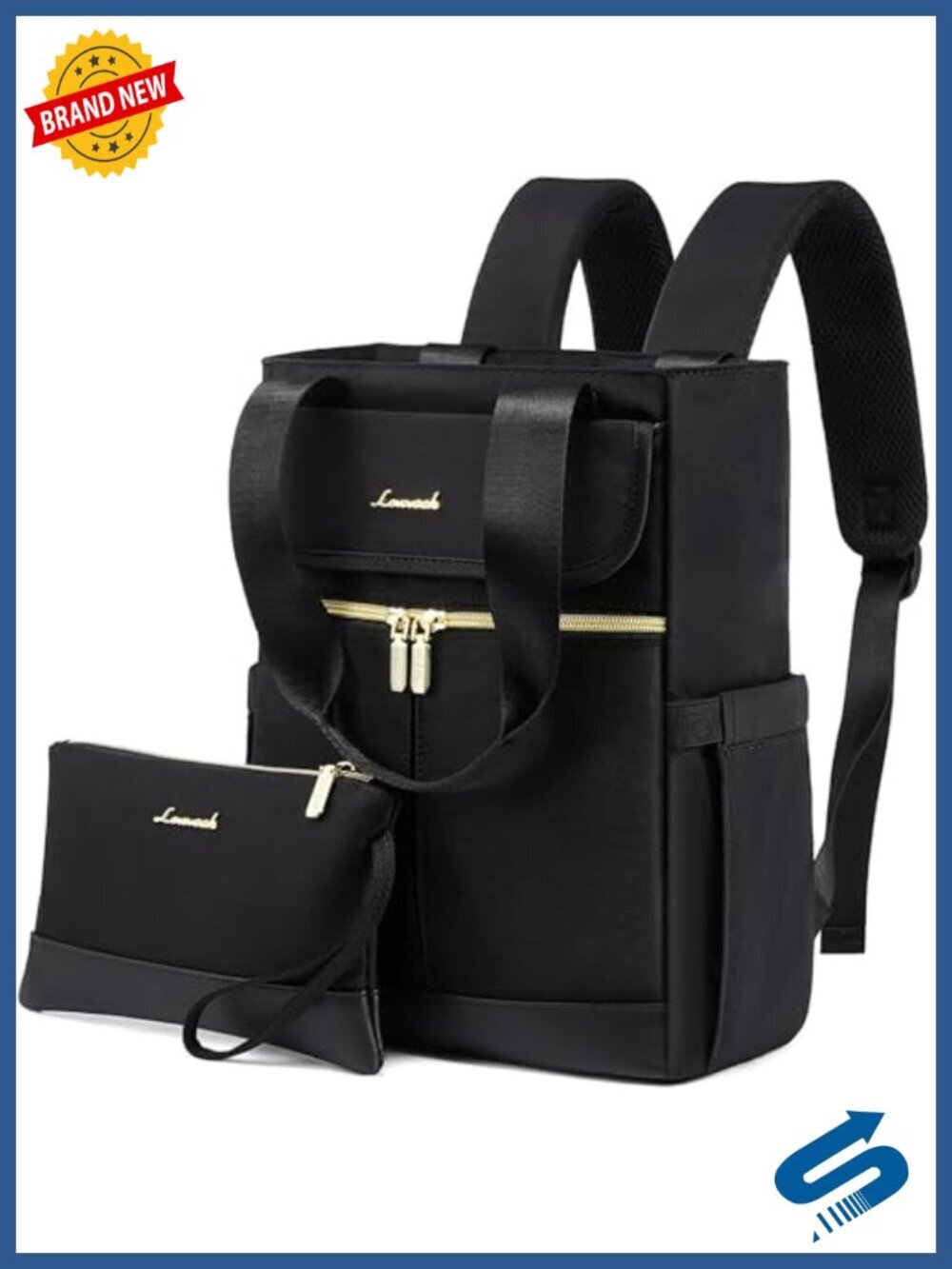 Convertible Mini Backpack Purse for Women, Small College Bookbag, 2pc Set,